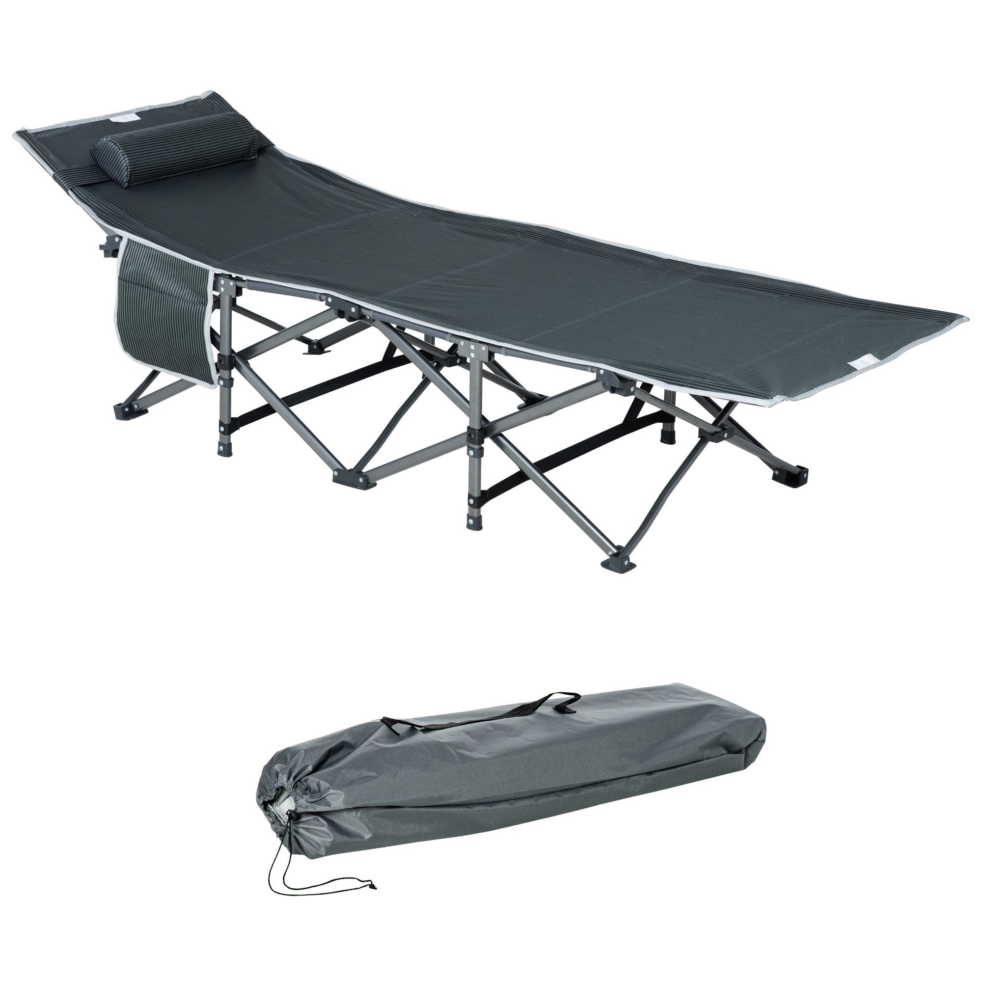 Outsunny Feldbett 196x64cm Faltbar - Campingbett Bis 200kg Mit Tragetasche
